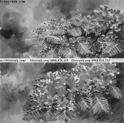 Ảnh gốc buc tranh son dau phong canh vector 1570 (độ nét cao) in mica