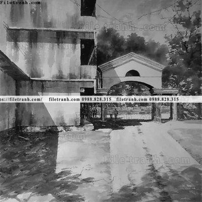 File gốc buc tranh son dau phong canh vector 1571 (trang trí) phòng làm việc