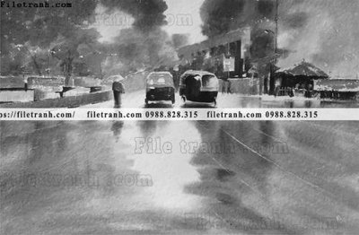 File tranh gốc buc tranh son dau phong canh vector 1591 (bản quyền) file PSD