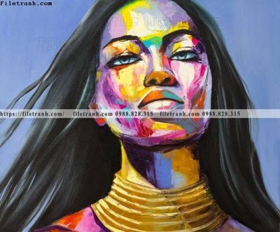 Tải file buc tranh son dau truu tuong ve tay phu nu 529 (gốc) in tranh tráng gương