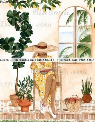 File in ấn buc tranh theo phong cach mau nuoc Ma-roc 651 chuyên nghiệp