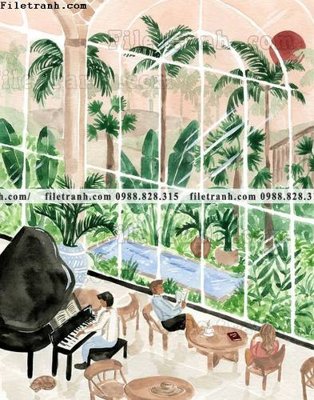 Tải file buc tranh theo phong cach mau nuoc Ma-roc 655 (gốc) chủ đề tôn giáo