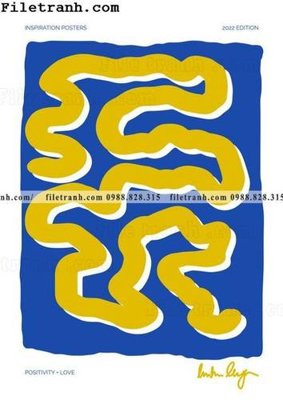 File in trần buc tranh truu tuong mau xanh va trang cua Phap 104 (bản gốc) mây trời