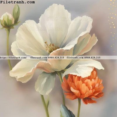 File tranh gốc buc tranh truu tuong ve hoa Morandi 137 (bản quyền) file PSD