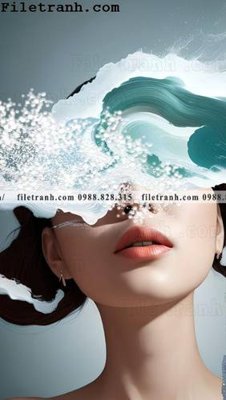 File tranh buc tranh truu tuong ve phu nu co gai hien dai 112 (ảnh gốc) in trần 3D