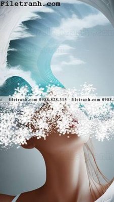 File in trần buc tranh truu tuong ve phu nu co gai hien dai 113 (bản gốc 3D) sống động