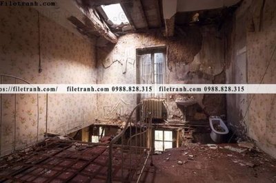 Download file gốc buc tranh ve nhung ngoi nha do nat o My 196 (in lụa) hoa lá