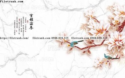 File PSD buc tuong nen hoa va chim phao chi 351 (gốc) tách lớp chi tiết