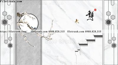 File tranh buc tuong nen hoa va chim phao chi 354 (gốc) chủ đề động vật