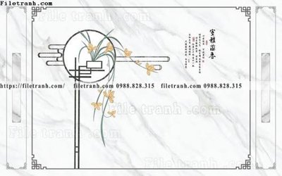 File tranh buc tuong nen hoa va chim phao chi 370 (gốc) in backlit film