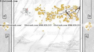 File tranh trang trí buc tuong nen hoa va chim phao chi 380 (tải file gốc)