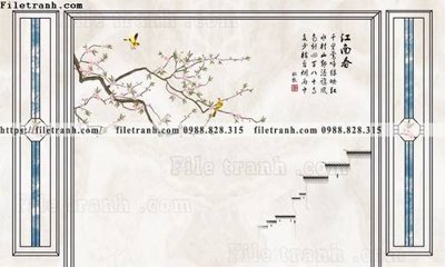 Download file tranh buc tuong nen hoa va chim phao chi 399 (file gốc PSD)