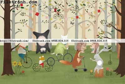 File tranh buc tuong nen hoat hinh tre em301 (gốc) chủ đề con người