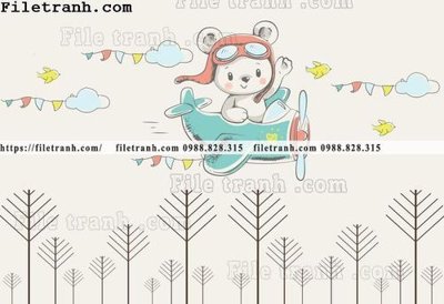 File in trần buc tuong nen hoat hinh tre em307 (bản gốc) trời sao