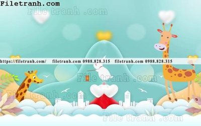 File gốc in mica buc tuong nen hoat hinh tre em376 chất lượng