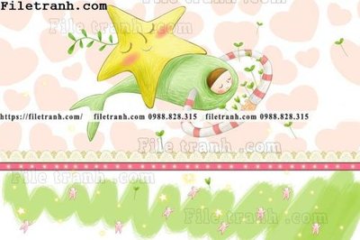 File tranh gốc PSD buc tuong nen hoat hinh tre em390 còn nguyên layer