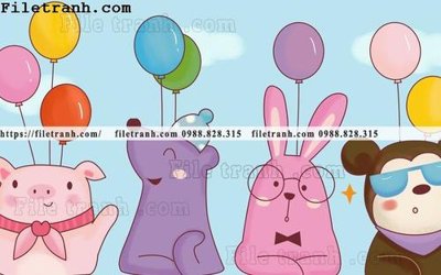 File tranh buc tuong nen hoat hinh tre em515 (bản gốc) treo phòng ăn