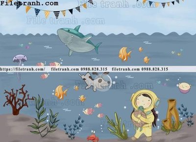 File PSD buc tuong nen hoat hinh tre em614 (bản gốc) đã tách nền