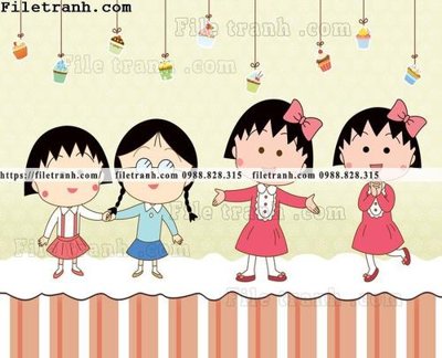 File gốc in ấn buc tuong nen hoat hinh tre em646 chuẩn màu CMYK