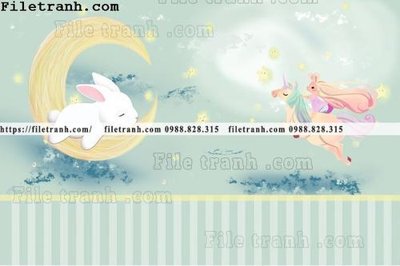 File tranh buc tuong nen hoat hinh tre em690 (bản gốc) trang trí văn phòng