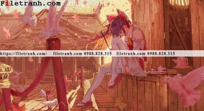 Ảnh gốc buc ve nhan vat anime trong game 370 (nét căng) in mica