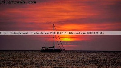 File gốc canh hoang hon tren bien 167 (in mica) cắt laser