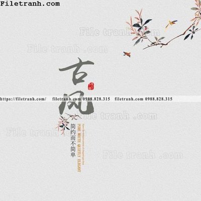 File ảnh chim trung quoc thu phap 103 (gốc) in decal dán tường