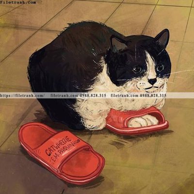 Download file gốc chu meo ngo nghinh ve tay 505 (in mica) trang trí