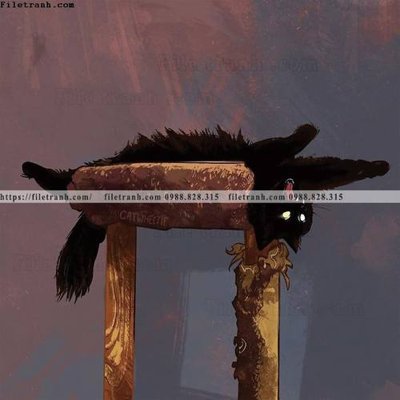 File tranh chu meo ngo nghinh ve tay 528 (ảnh gốc) cho in ấn kỹ thuật số