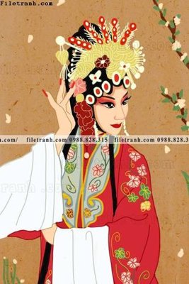 File tranh in tráng gương co gai trung quoc trang diem mat Kinh kich 516 (siêu nét)