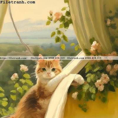 Tải file con meo truu tuong 103 (gốc) in trên mọi chất liệu