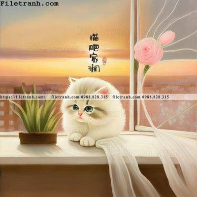 File tranh gốc PSD con meo truu tuong 125 còn nguyên layer