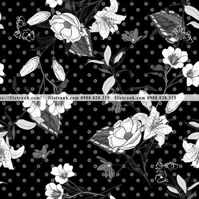 File gốc dong vat va hoa trang nha 129 (in lụa) họa tiết 3D