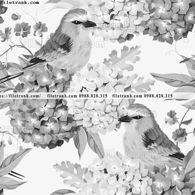 Download file gốc dong vat va hoa trang nha 306 (in lụa) nghệ thuật