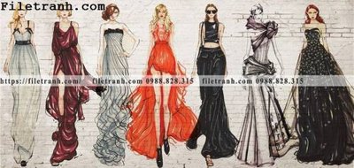 File tranh giay dan tuong nen cua hang quan ao 113 (bản gốc) in lụa 3D