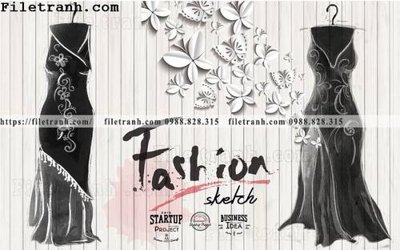 File tranh giay dan tuong nen cua hang quan ao 114 (bản gốc) treo quán cafe