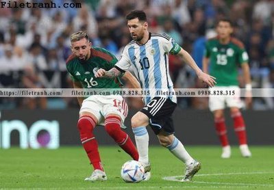File tranh hinh anh cau thu bong da Messi 312 (bản gốc) in lụa 3D