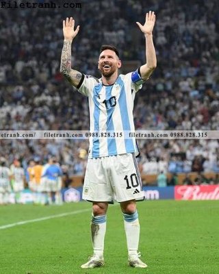 File tranh hinh anh cau thu bong da Messi 382 (bản gốc) treo quán cafe
