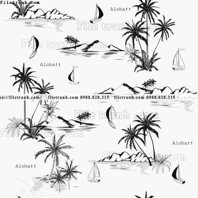 File tranh hinh anh cay dua nhiet doi 1511 (bản gốc) treo phòng ăn