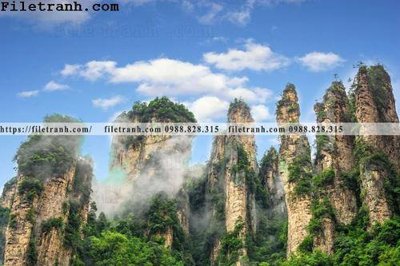 File tranh gốc PSD hinh anh dinh nui may va bien 122 còn nguyên layer