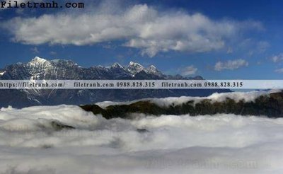 File tranh hinh anh dinh nui may va bien 207 (file gốc) chủ đề phong thủy