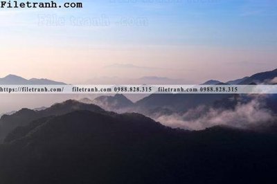 File gốc hinh anh dinh nui may va bien 270 (in lụa) tranh phong thủy