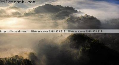 File tranh gốc in trần nhà hinh anh dinh nui may va bien 301 3D