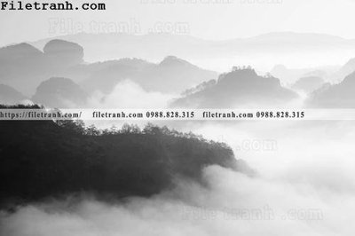 Tải file hinh anh dinh nui may va bien 309 (gốc) in tranh tráng gương