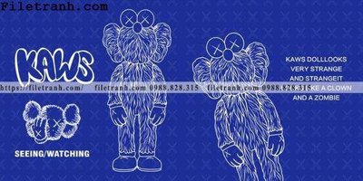 File tranh hinh anh gau kaws phien ban nam ngang phong khach 119 (ảnh gốc) in trần 3D