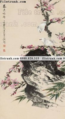 File tranh hinh anh hoa chim co 654 (bản gốc) treo tường