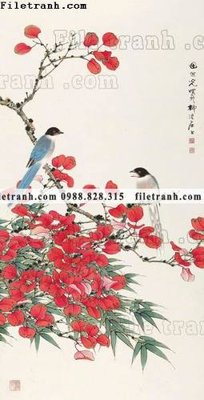 File tranh hinh anh hoa chim co 693 (gốc) phong cách tối giản