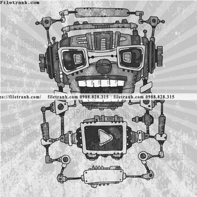 Tải file hinh anh robot steampunk 1500 (gốc) in tranh tráng gương