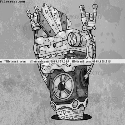 File ảnh hinh anh robot steampunk 1509 (gốc) cho trang trí nội thất