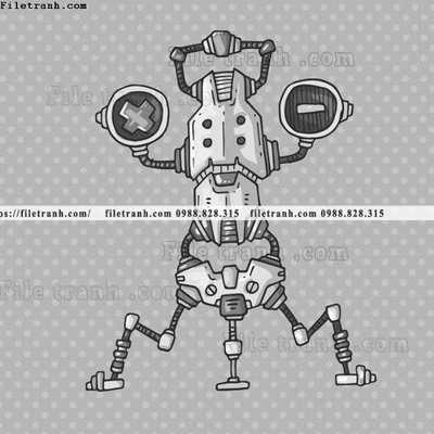 File in ấn hinh anh robot steampunk 1551 (bản gốc) chất lượng cao
